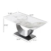Voxhome US Drop Shipping Dining Room Furniture Luxury Marble Texture Dining Table Sintered Stone Top Gold Base Dinner Table Set