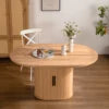 Modern Oval Dining Table with Two-Tier Storage Shelf