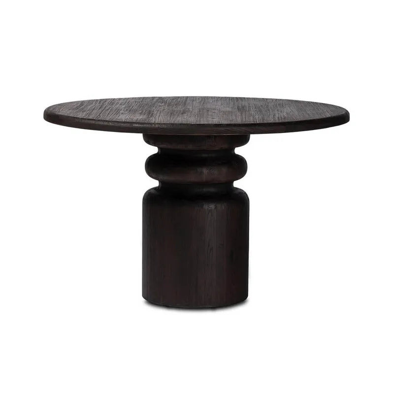 RH American Solid Wood Round Coffee Table Durable Traditional Style Dining Table for Home Living Room Furniture