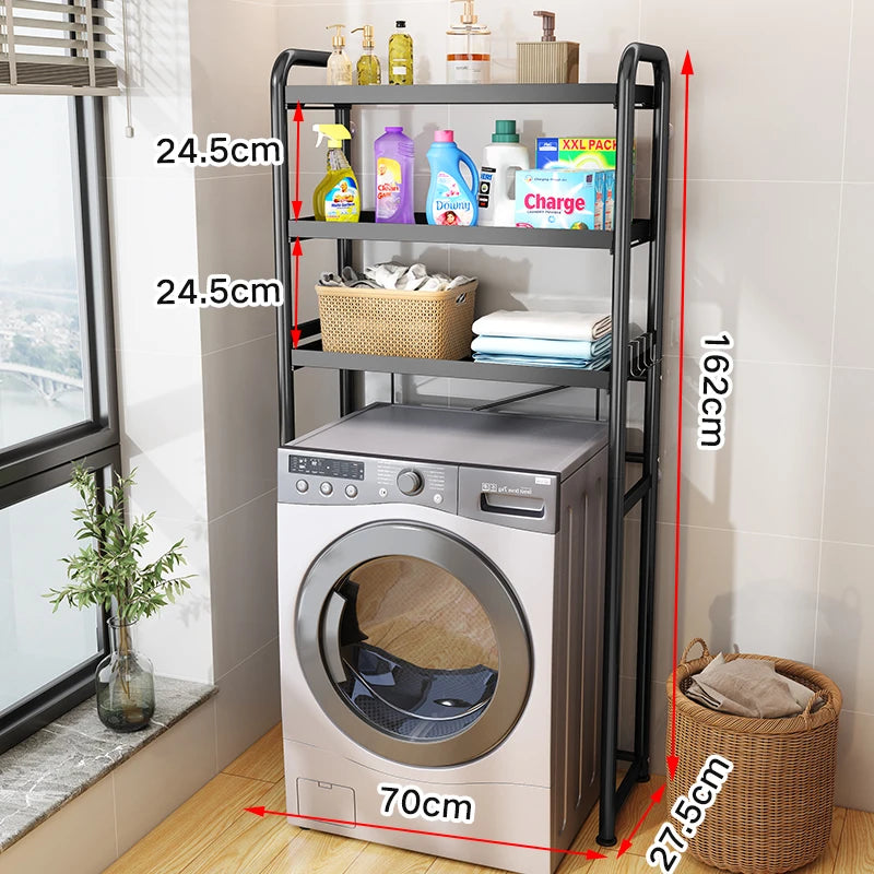 3-Tier Adjustable Over-Toilet Storage Rack – Space-Saving Metal Bathroom Organizer Shelf