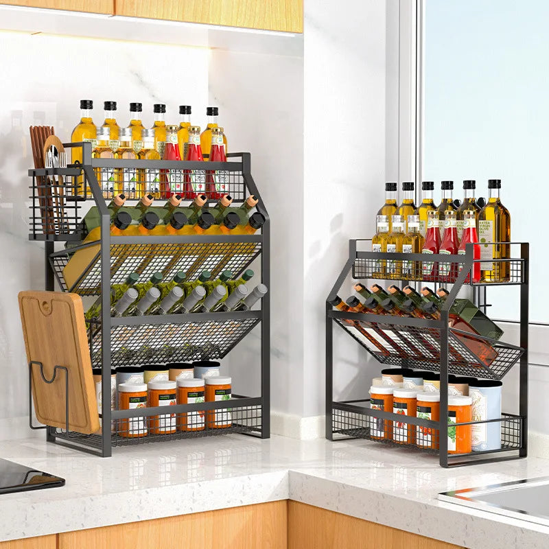 Multi-Tier Kitchen Condiment Organizer for Countertop, Drawer & Pantry