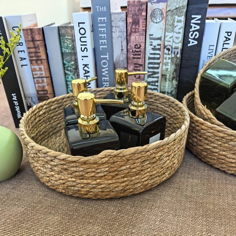 Hand-Woven Straw Baskets, Boho Storage for Home & Office. Perfect Organizer for Towels, Toys & More. Chic Gift Idea!