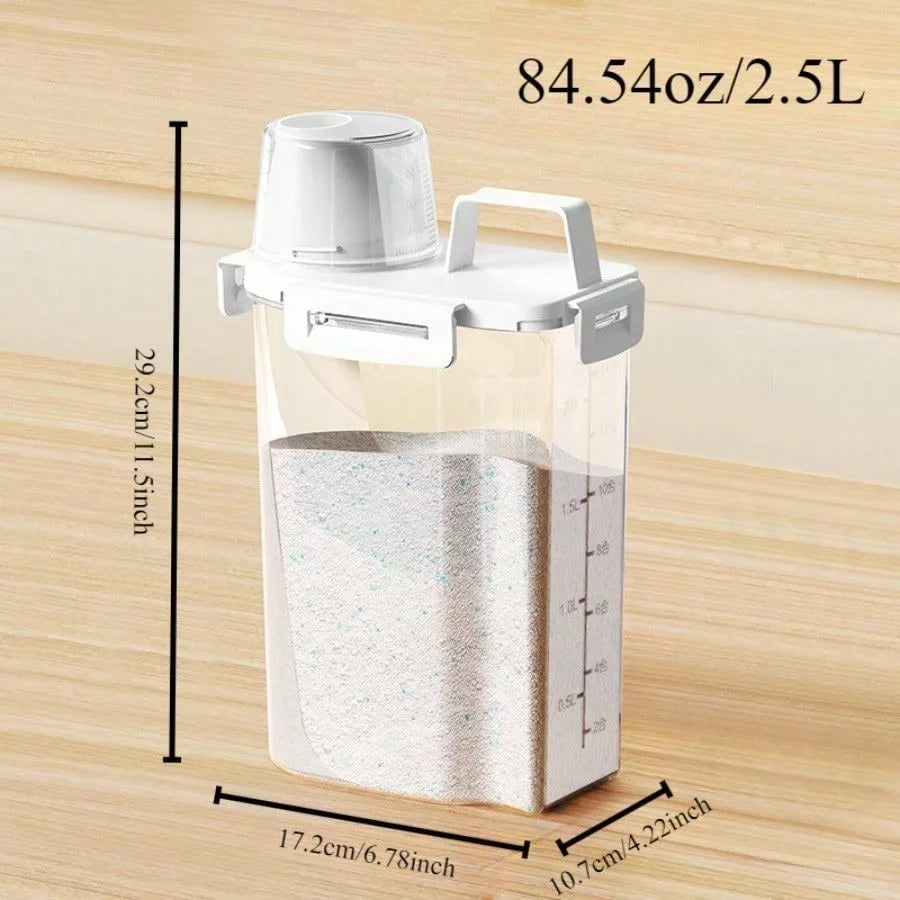 2.5L Airtight Food Storage Container for Grains, Rice & Flour