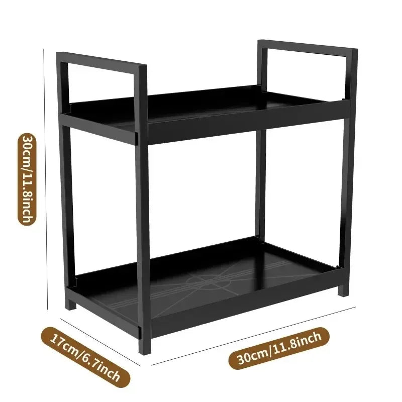 Double-Layer Cosmetics & Skincare Organizer Rack for Countertop Use
