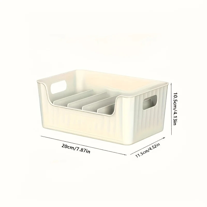 Adjustable Fridge & Pantry Organizer Bin – Clear Storage Container with Removable Dividers for Packets, Snacks & Pouches