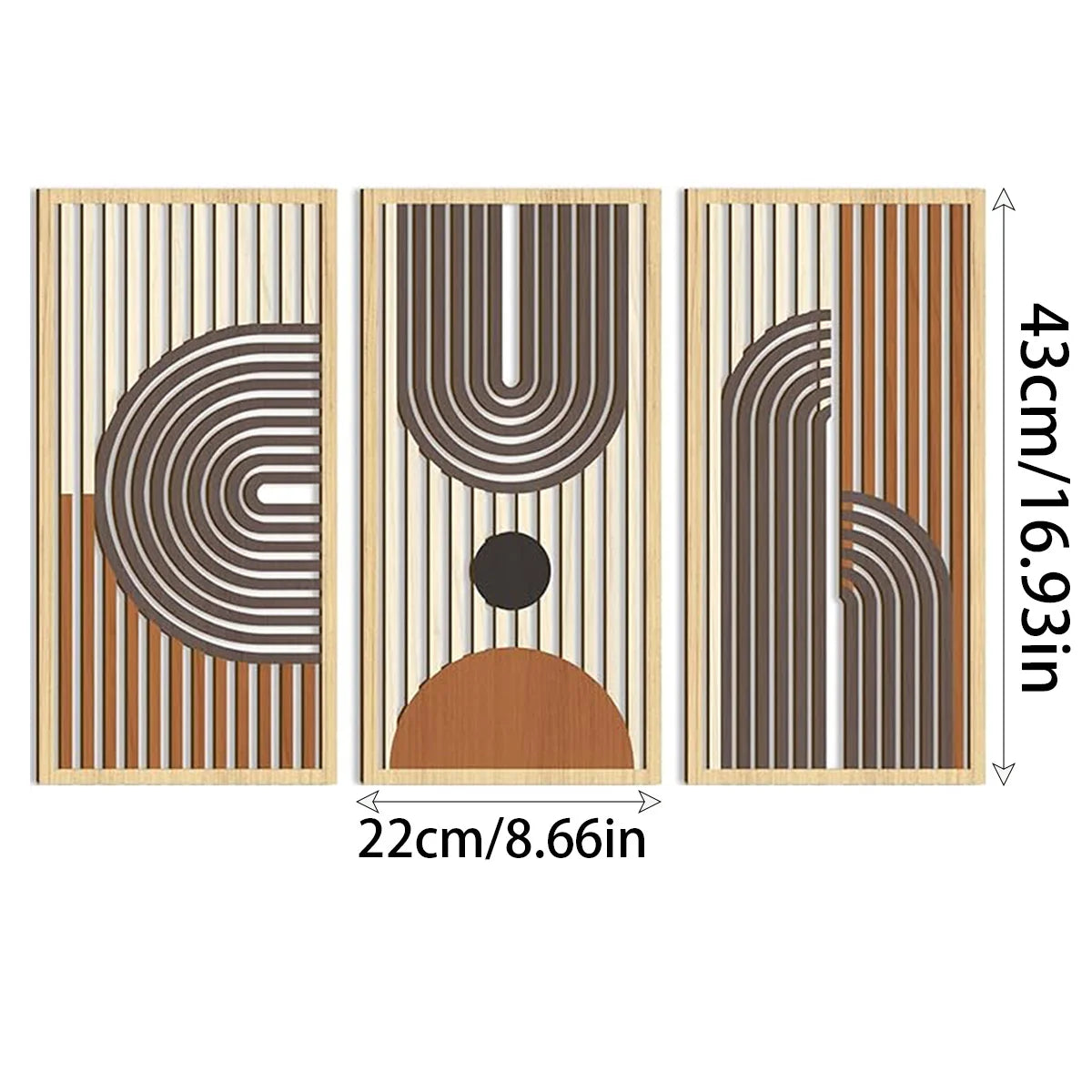 Bohemian Abstract Wooden Wall Art – Set of 3