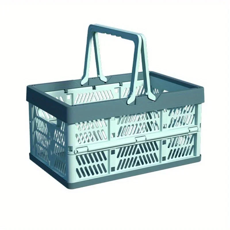 Foldable Pastel Storage Basket Large Foldable Storage Box with Handle for Kitchen, Living Room, and Desktop Organization