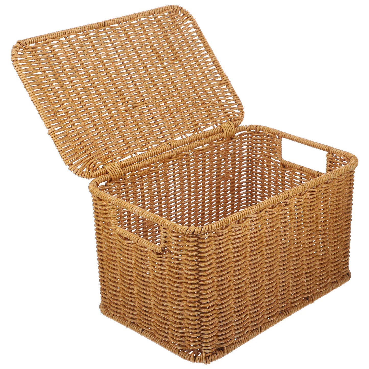 Basket Woven Storage Box Multi Function Basket Decorative Container Home Bins Indoor Clothes Toy Holder Lightweight Basket