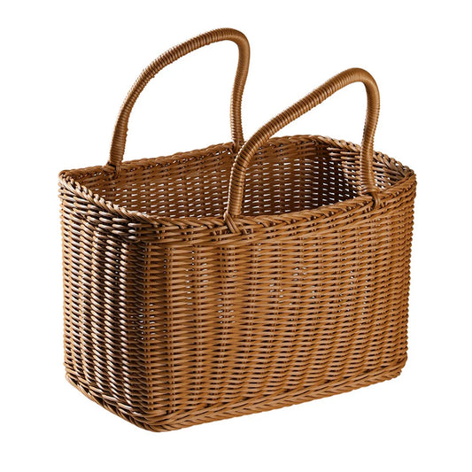 1Pc Decorative Woven Basket Flower Arrangement Basket Picnic Wicker Storage Basket Easter Hamper Decorative Rattan Willow New