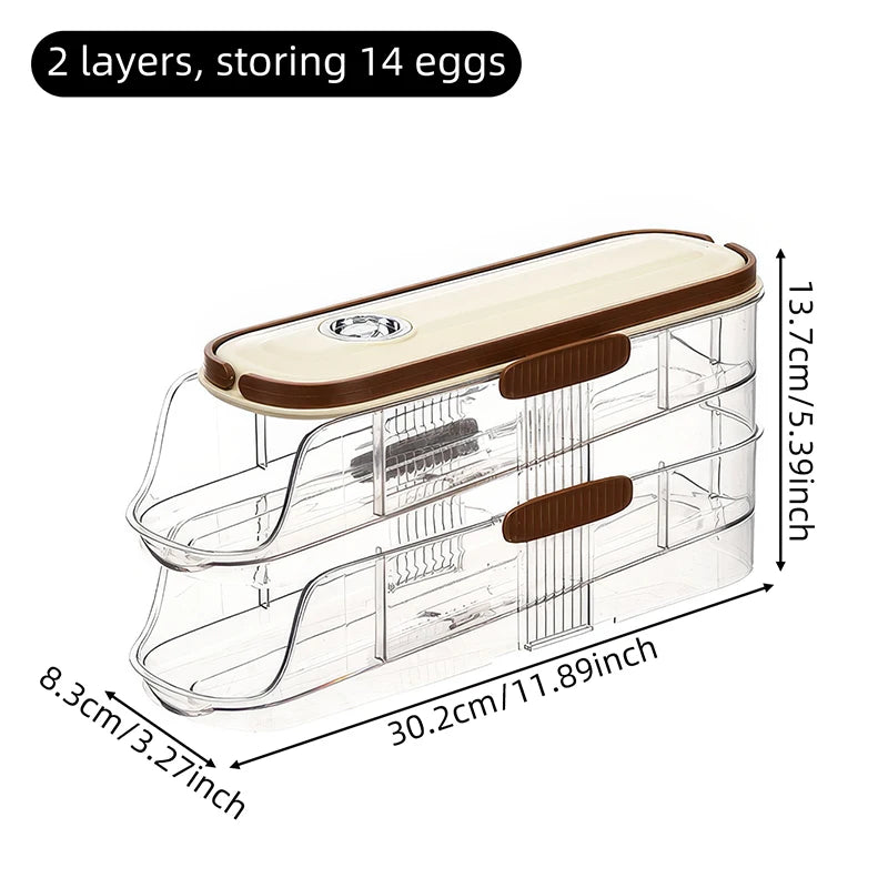 Automatic Rolling Refrigerator Egg Storage Rack