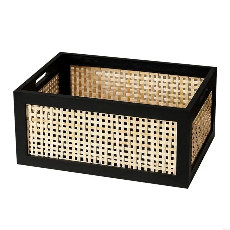 Sturdy Wood and Bamboos Storage Basket Suitable for Cabinets Enhances Home Decoration and Organization Daily Casual Use KXRE