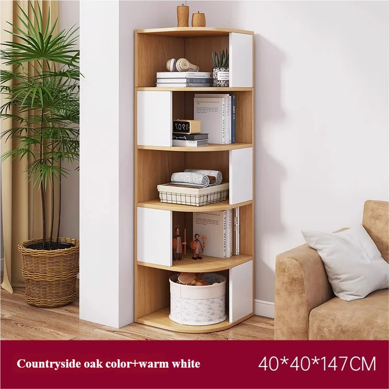 Solid Wood Wall-Mounted Corner Shelf Unit Narrow Bookshelf with Storage Space-Saving Design for Small Living Room & Home Office
