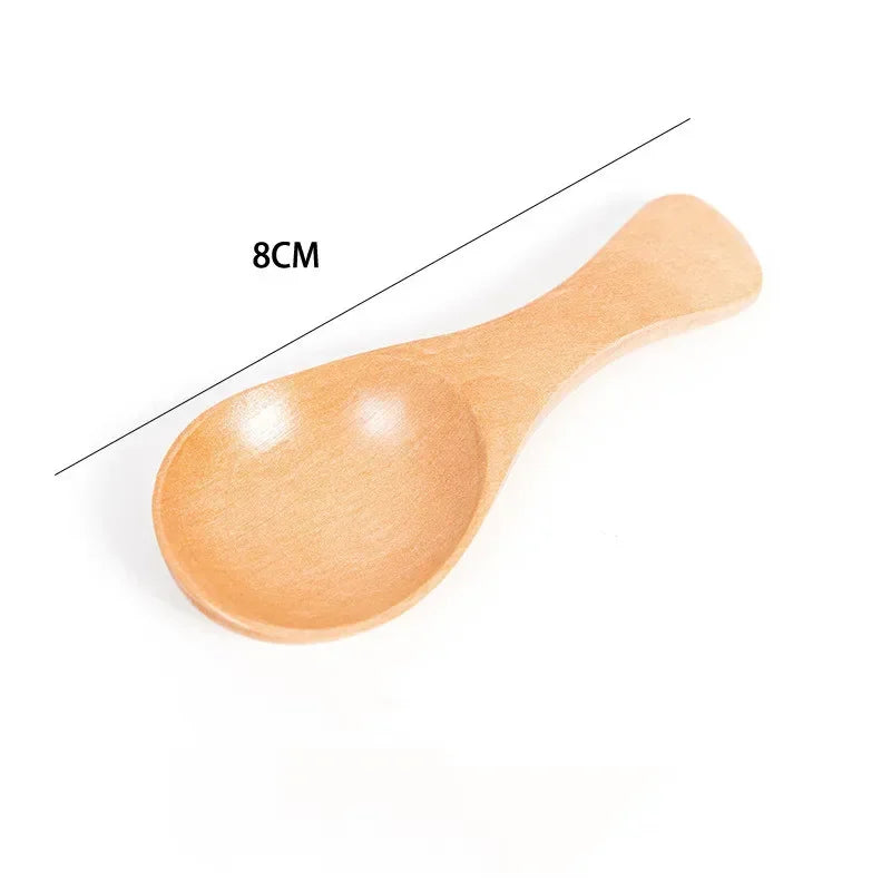 Mini Natural Wooden Spoons — Short-Handle Set for Tea, Coffee & Spices