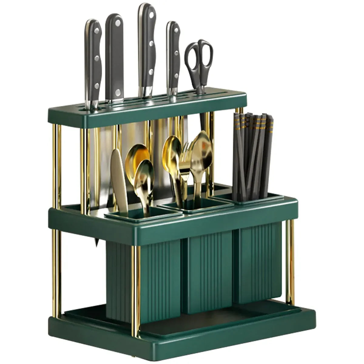 Multi-Function Kitchen Knife & Utensil Organizer Rack
