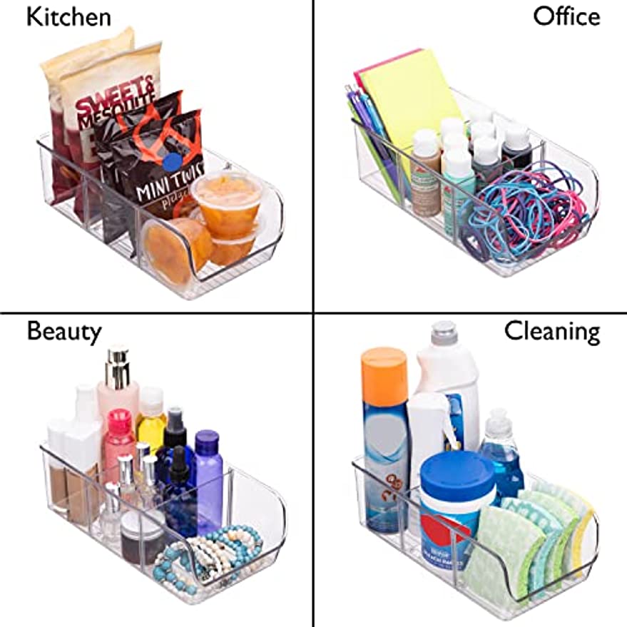 Clear Pantry Storage Bin with Dividers (1 Bin)