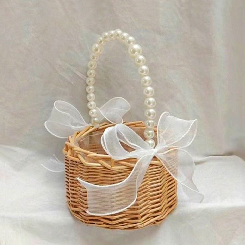 New Paper Rope Storage Basket with Handle Organizing Wicker Baskets Decorative Handmade Countertop Storage Bins High Quality