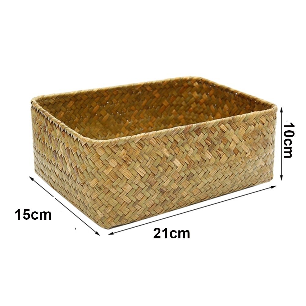 New Paper Rope Storage Basket with Handle Organizing Wicker Baskets Decorative Handmade Countertop Storage Bins High Quality
