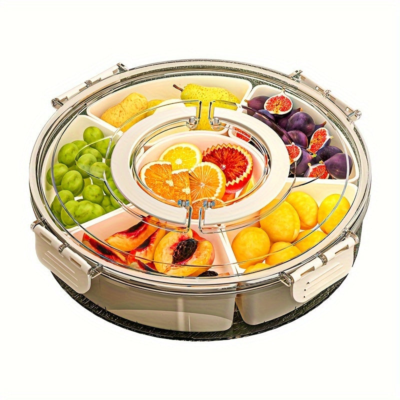 NNETM Round Plastic Food Storage Organizer with Lid