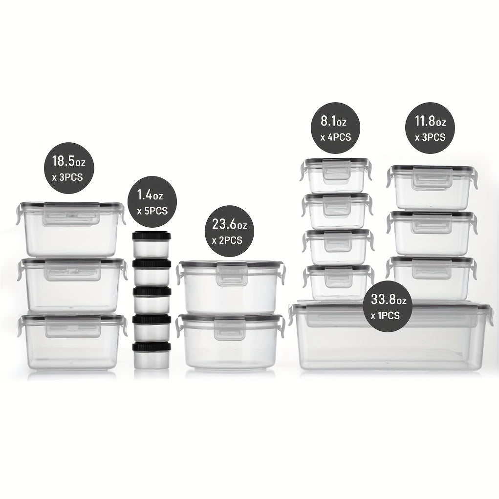 18-Pack Airtight Food Storage Containers – Leak-Proof Square Containers with Flip-Top Lids