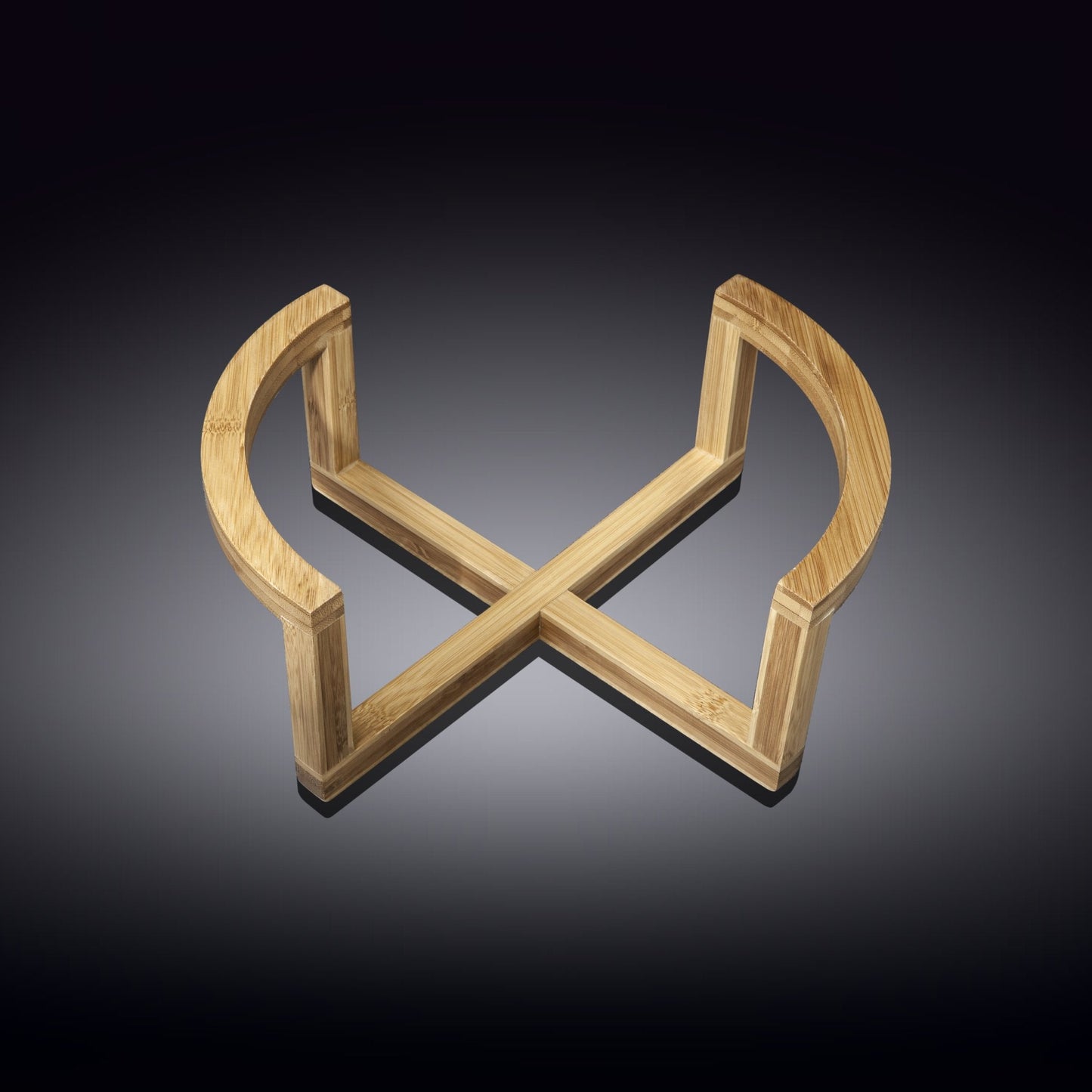 Medium Salad Bowl Set With Serving Tongs And A Bamboo Stand