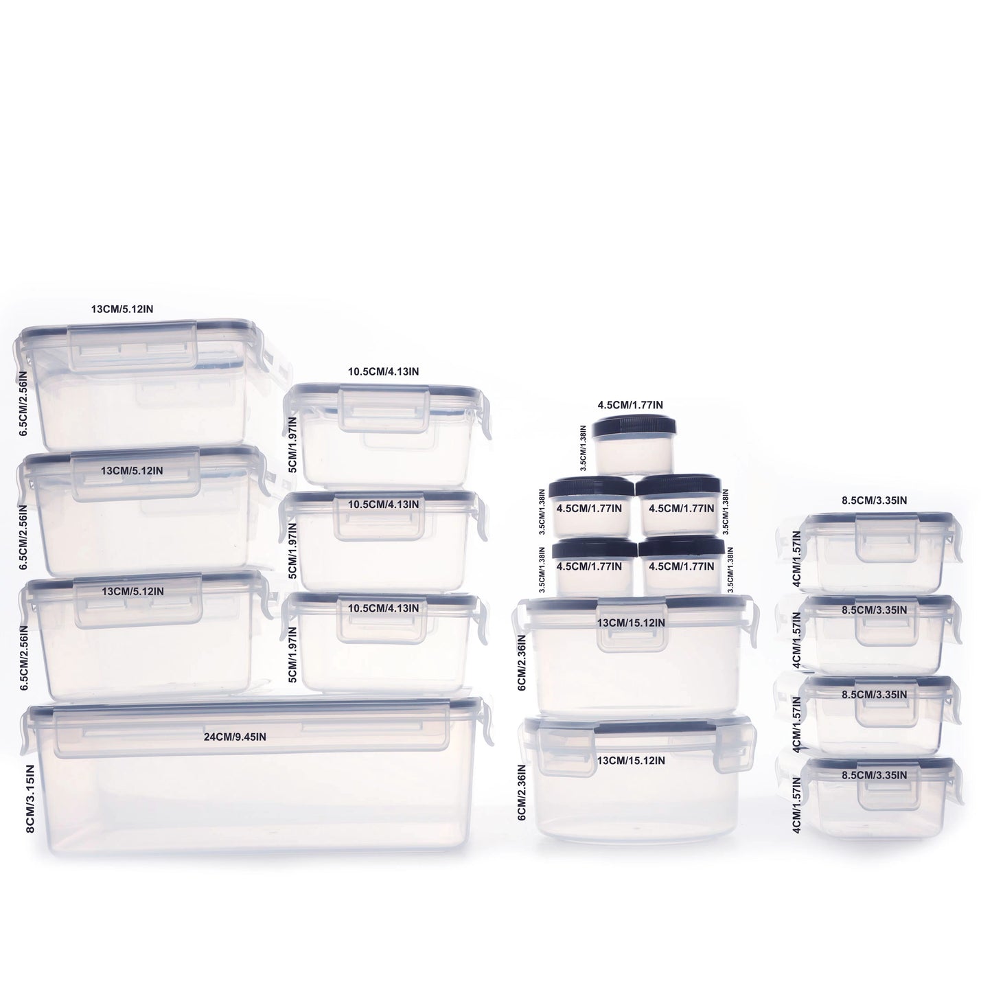 18-Pack Airtight Food Storage Containers – Leak-Proof Square Containers with Flip-Top Lids