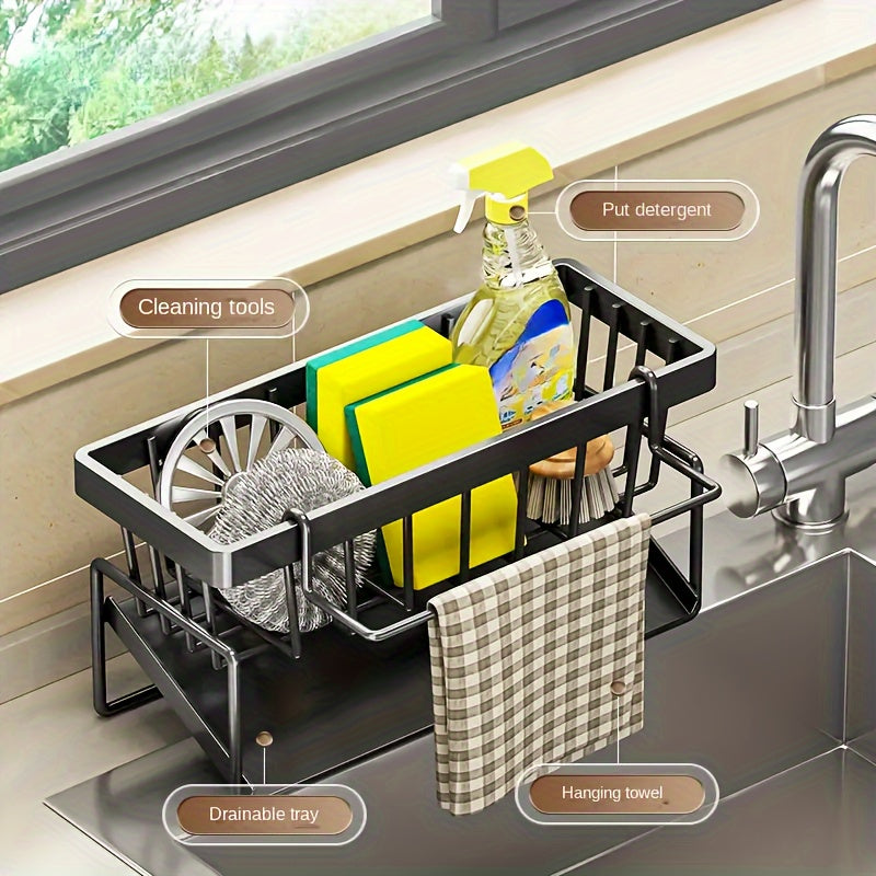 NNETM Kitchen Sink Organizer with Dishcloth Holder
