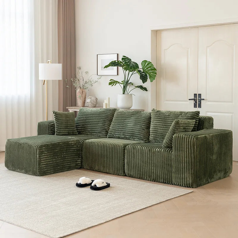 Wholesale Sofa Set Furniture Vacuum Compressed Beige L Shape Sectional for Small Space Apartment