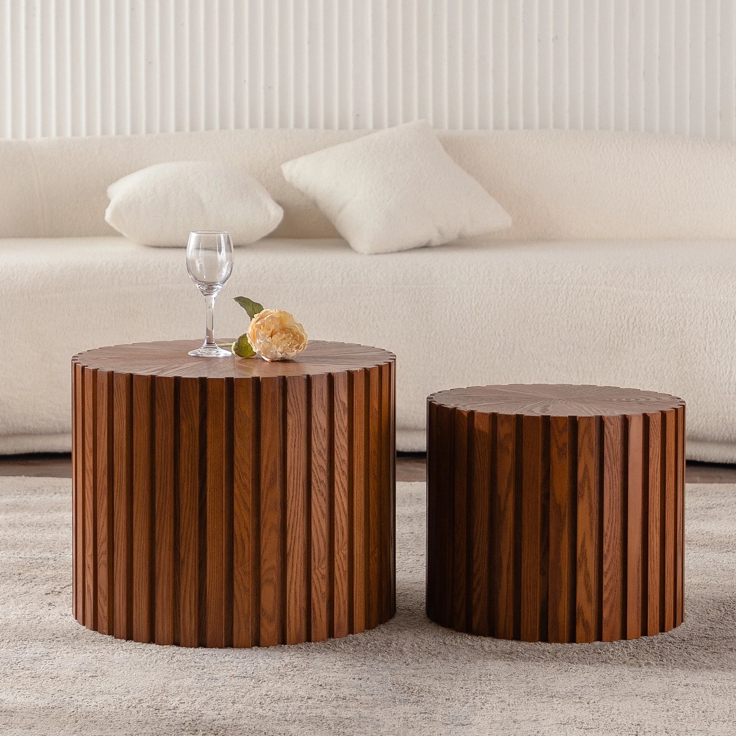 USA Overseas Geometric Modern Design Warehouse Wood Grain Coffee Table High Quality Living Room Furniture Ready to Ship