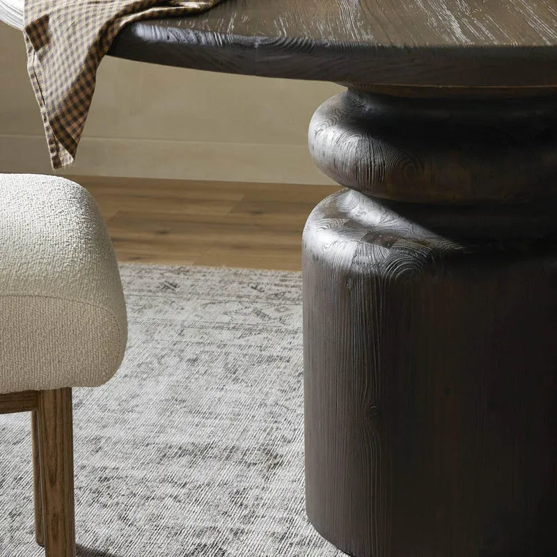 RH American Solid Wood Round Coffee Table Durable Traditional Style Dining Table for Home Living Room Furniture