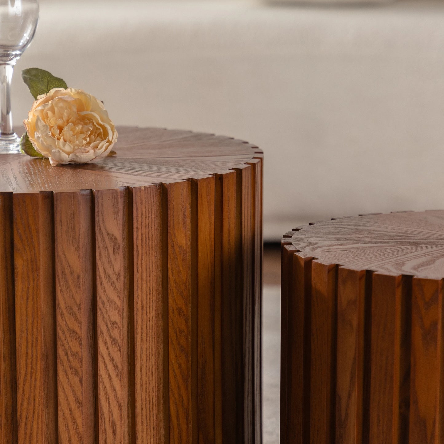 USA Overseas Geometric Modern Design Warehouse Wood Grain Coffee Table High Quality Living Room Furniture Ready to Ship