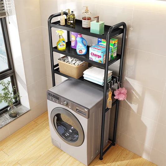 3-Tier Adjustable Over-Toilet Storage Rack – Space-Saving Metal Bathroom Organizer Shelf