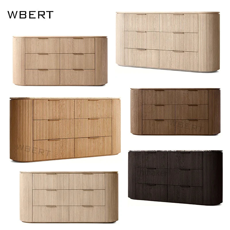 WBERT RH American-Style Customized 6-Drawer Dresser Byron Series Solid Oak Wood Cabinet for Home Bedroom Dresser  Rh Furniture