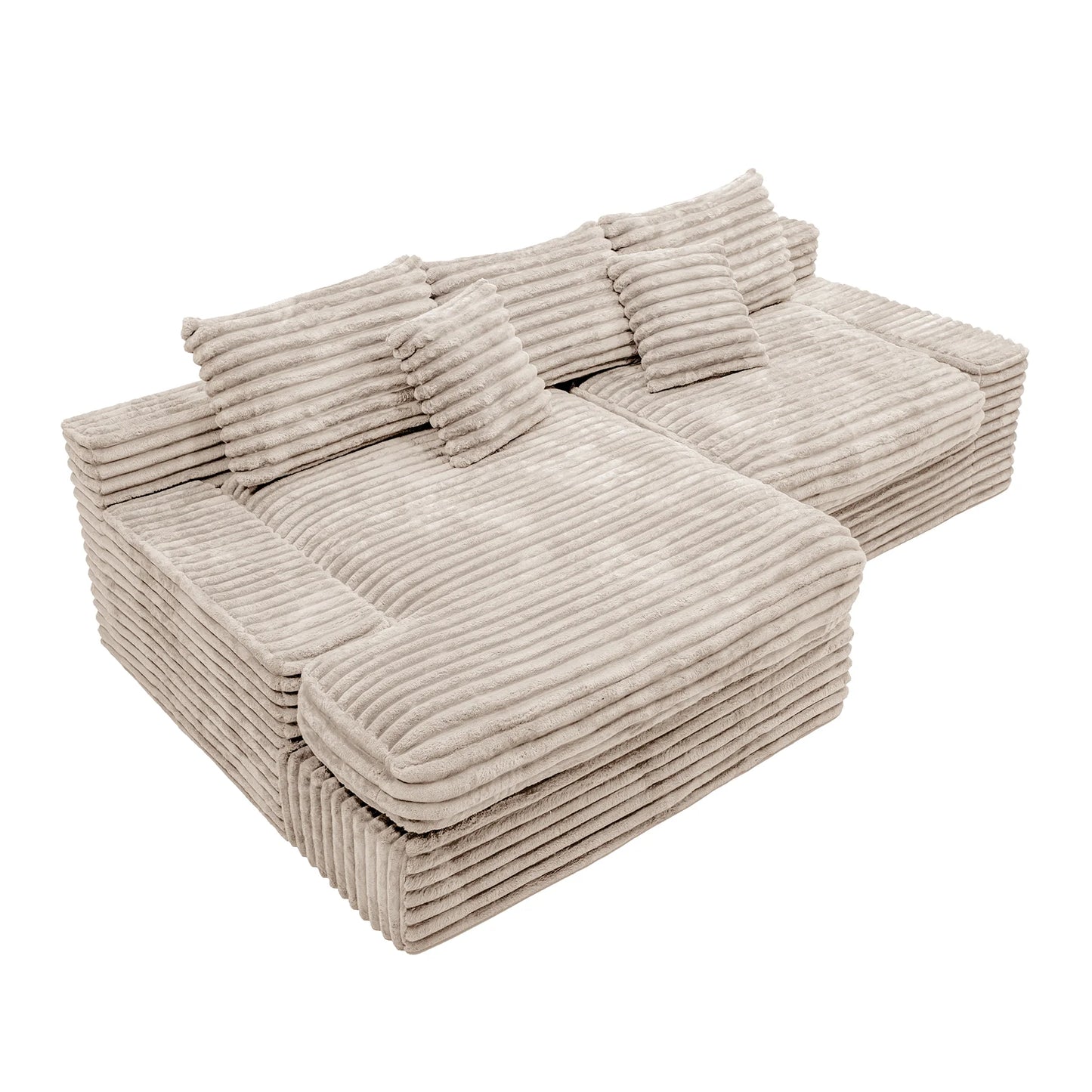 Modern Velvet Wood Leg Sectional Recliner Sofa Set Eco-Friendly Washable Fabric Adjustable Convertible Living Room Furniture