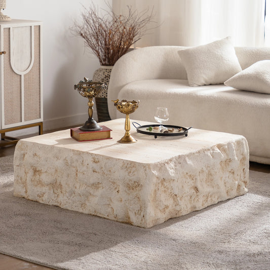 Modern Minimalist Rustic Style Wood Coffee Table Italian Light Luxury Designer Easy to Clean Home Furniture Hotel Use square