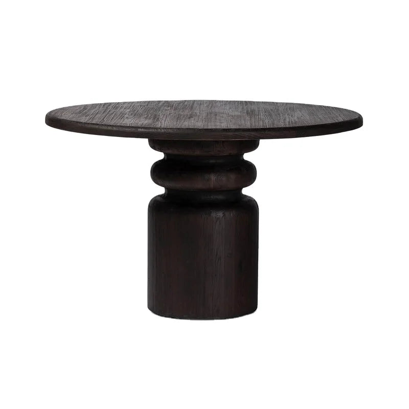 RH American Solid Wood Round Coffee Table Durable Traditional Style Dining Table for Home Living Room Furniture