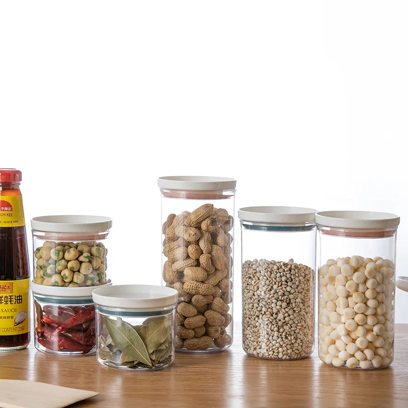 Clear Airtight Food Storage Jar — Sealed Container for Snacks & Pantry Staples
