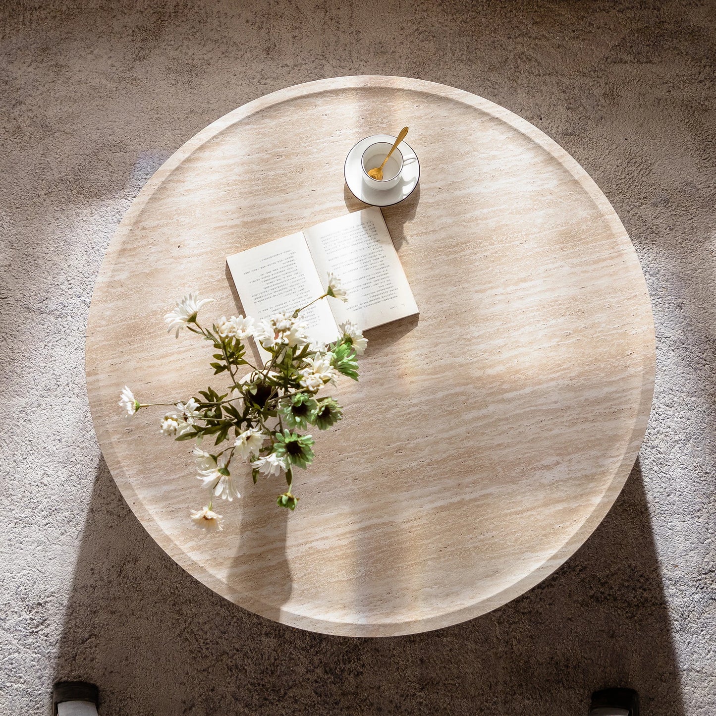 New Italian Minimalist Modern Design Small Apartment Wood Round Coffee Table for Living Room Home Furniture Easy to Clean