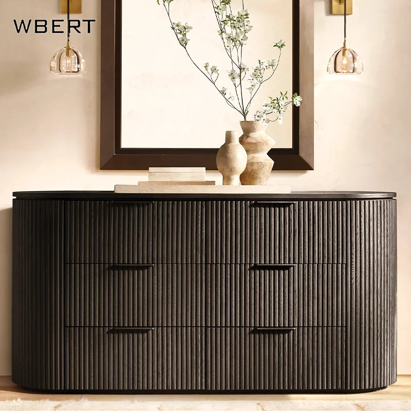 WBERT RH American-Style Customized 6-Drawer Dresser Byron Series Solid Oak Wood Cabinet for Home Bedroom Dresser  Rh Furniture