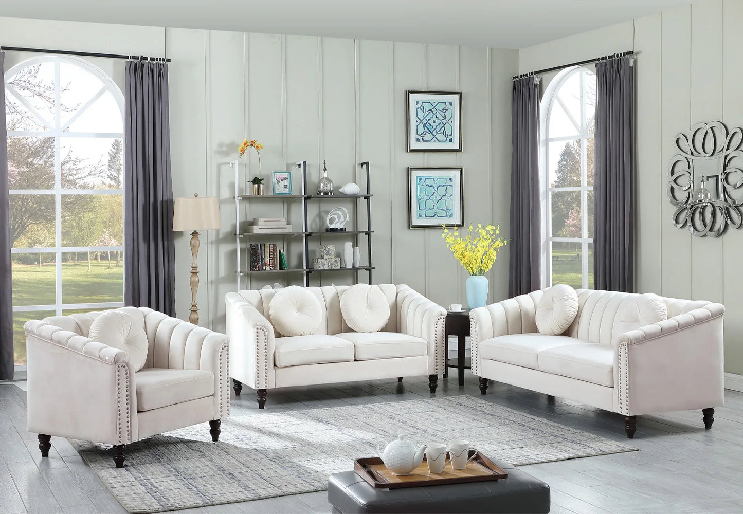 Modern Nordic Design Luxury Living Room Set New Style 2-Seater Leather Sofa Upholstered Corner Furniture for Home Use