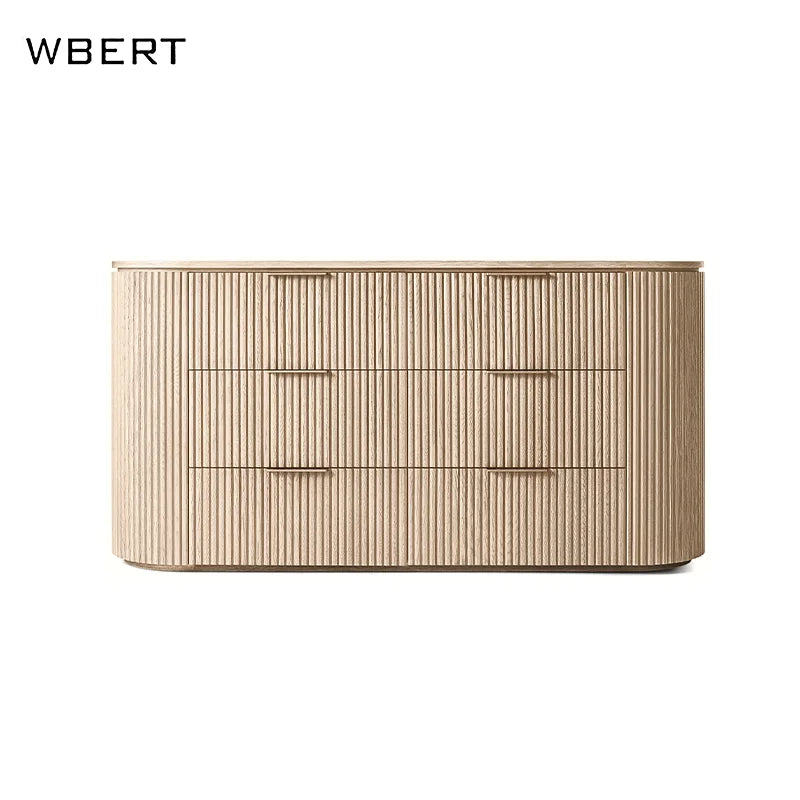 WBERT RH American-Style Customized 6-Drawer Dresser Byron Series Solid Oak Wood Cabinet for Home Bedroom Dresser  Rh Furniture