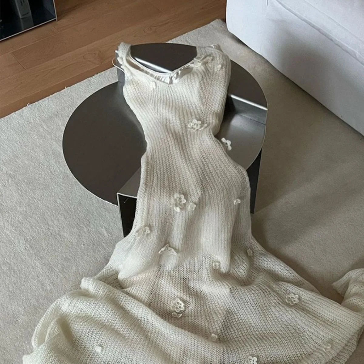 Modern Luxury European Stainless Steel Marble Wabi-Sabi Side Table Convertible Korean Coffee for Living Room Furniture