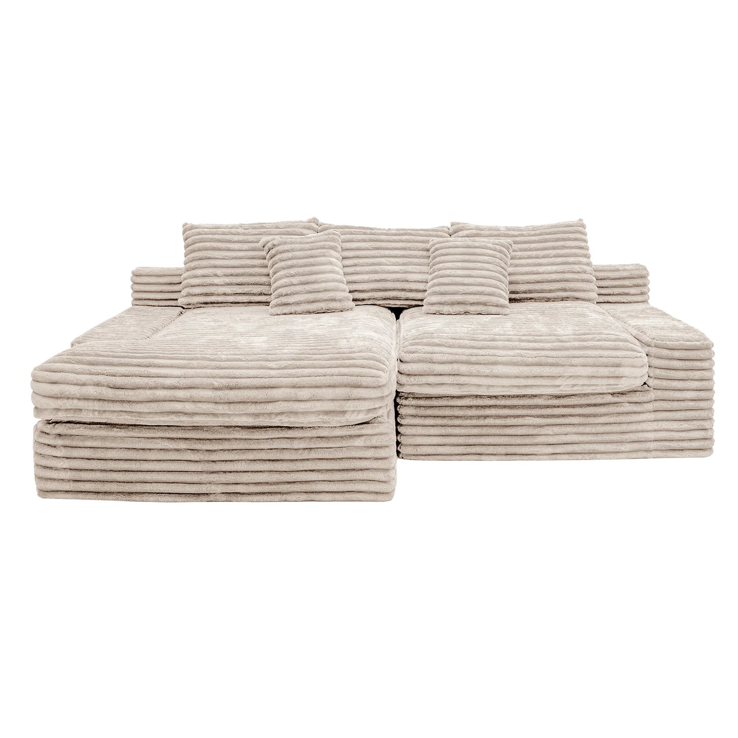 Modern Velvet Wood Leg Sectional Recliner Sofa Set Eco-Friendly Washable Fabric Adjustable Convertible Living Room Furniture