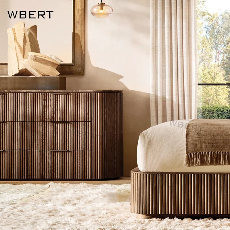 WBERT RH American-Style Customized 6-Drawer Dresser Byron Series Solid Oak Wood Cabinet for Home Bedroom Dresser  Rh Furniture