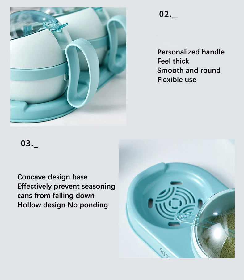 Kitchen Seasoning Box, Condiment Organizer, Spices Rack Storage Jars with Spoon Lid, Salt, Sugar and Pepper Shakers