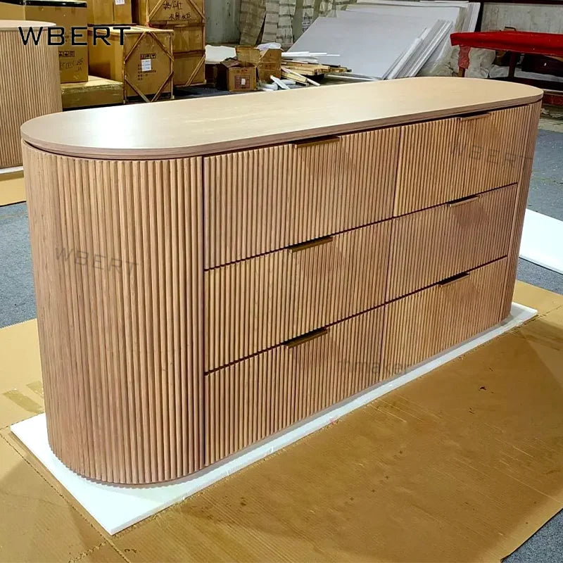 WBERT RH American-Style Customized 6-Drawer Dresser Byron Series Solid Oak Wood Cabinet for Home Bedroom Dresser  Rh Furniture