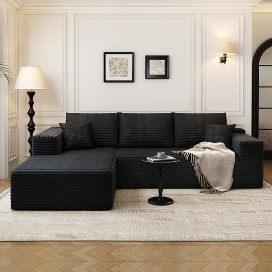 Wholesale Sofa Set Furniture Vacuum Compressed Beige L Shape Sectional for Small Space Apartment