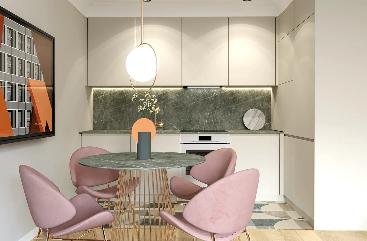 Angel Grace Modern White Shaker Modular Kitchen Cabinet MDF Panel PVC/Lacquer Design Island Furniture Kitchen Cabinets Product