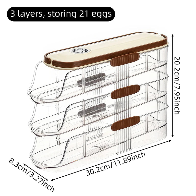 Automatic Rolling Refrigerator Egg Storage Rack