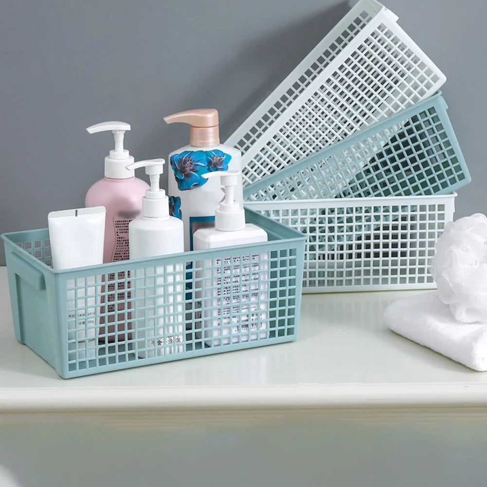 Desktop Basket Snack Storage Hollow Rectangular Storage Basket Widely Used In Families, Balconies, Living Rooms And Bathrooms