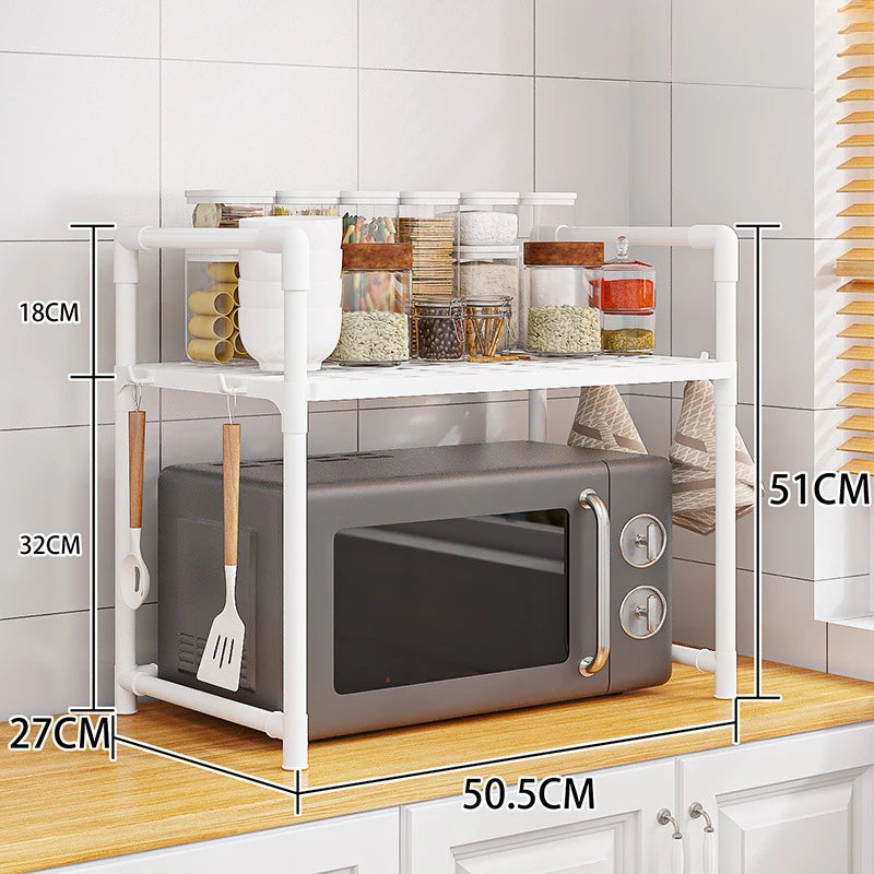 Kitchen Storage Rack Microwave Shelf Condiment Organizer Shelf Multi-Layer Simple Countertop Tidying Shelves Kitchen Accessories